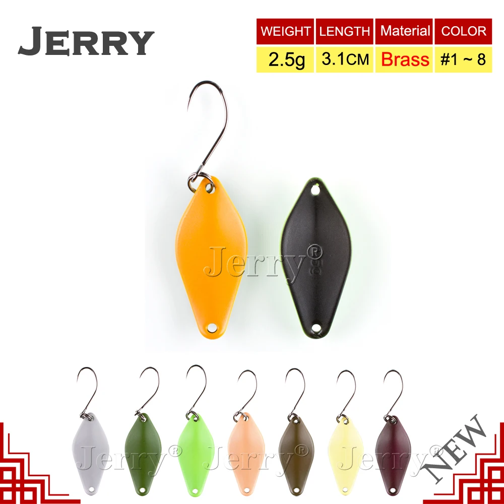 Jerry 1pc 2.5g brass trout spoons wide fishing spoons for area & lake