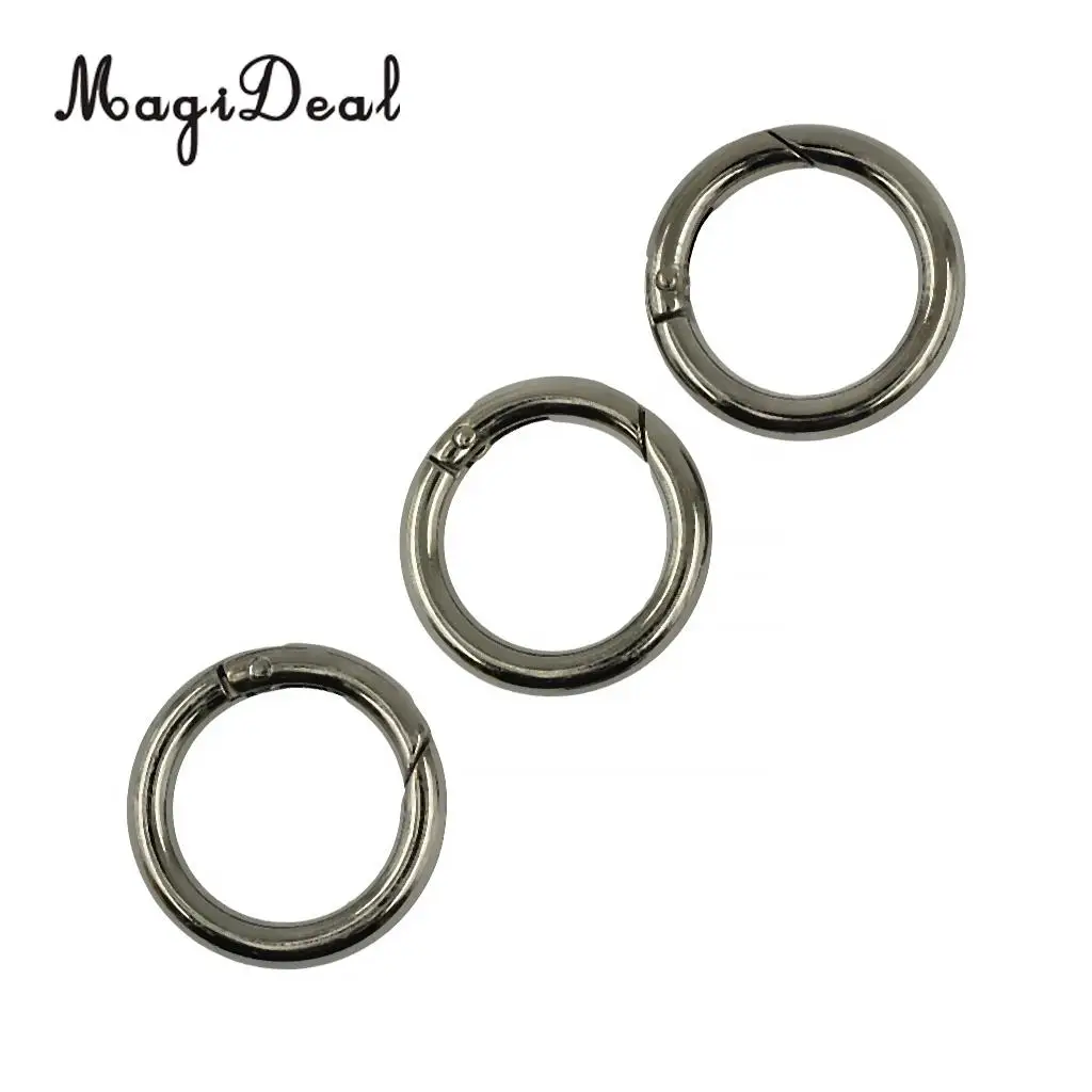 MagiDeal 3 Pieces Round Spring Snap Hooks Clip Handbag Purse Shoulder Strap Clasp