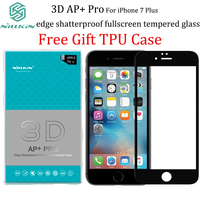 bilder für Für iphone 7 plus nillkin ap + pro 3d 0,23mm full coverage anti-explosion gehärtetes glas für iphone 7 plus geschenk tpu fall bilder für Für iphone 7 plus nillkin ap + pro 3d 0,23mm full coverage anti-explosion gehärtetes glas für iphone 7 plus geschenk tpu fall