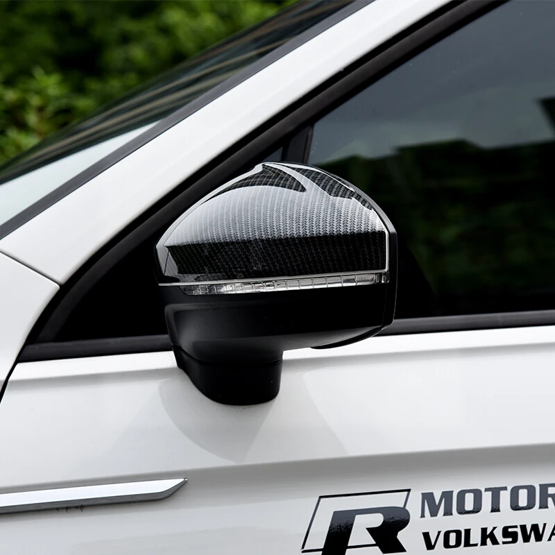 For-Tiguan-mk2-2016-2017-2018-ABS-Carbon-fibre-Car-rearview-mirror-cover-Cover-Trim-Car (3)