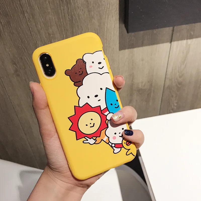 

Kawaii Cartoon animal Bear lion cute phone case For coque iphone 7 puls 8 6s 6 plus case silicon shell for iphone cover X XR XS