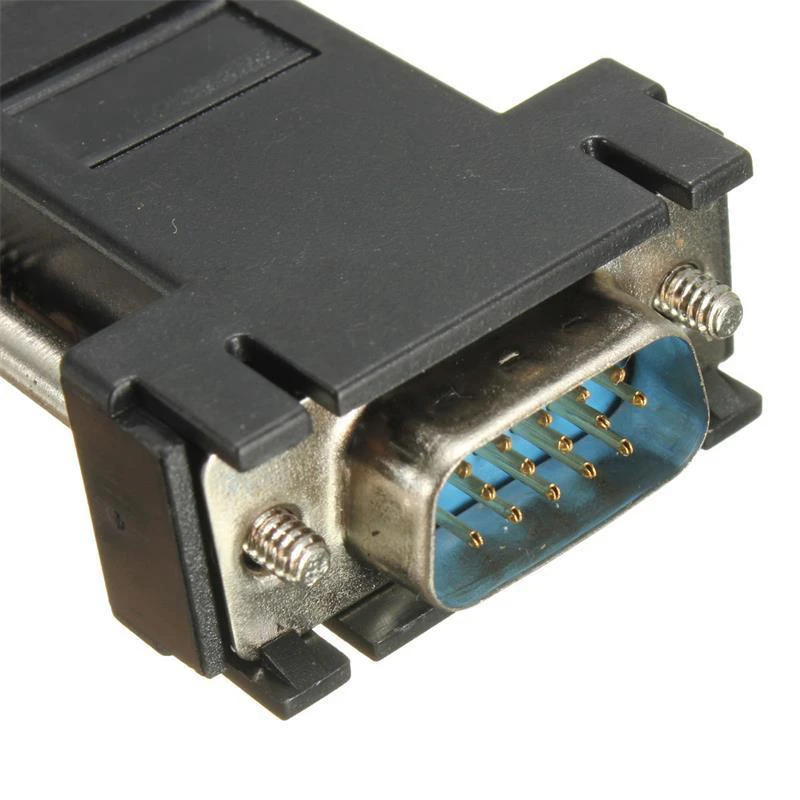 Переходник VGA на RJ45 удлинитель разъемы RGB HDB штекер к локальной сети CAT 5 CAT6 сетевой