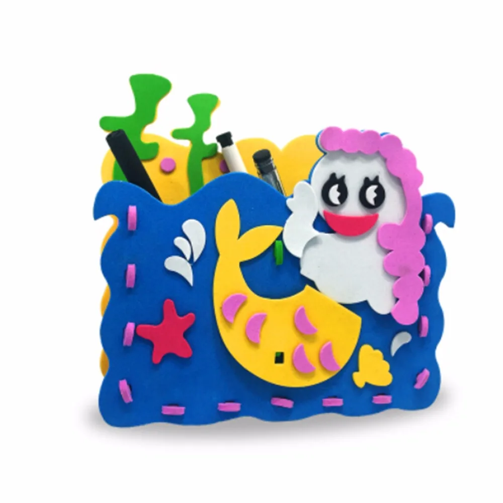 Handmade Eva Pen Holder Eva Foam Craft Kits Kids DIY Container for Pens