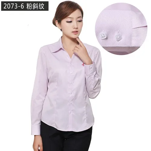 Dudalina, женские рубашки с вышивкой, женские блузы, женские рубашки с длинным рукавом, топы, Roupas Camisas размера плюс - Цвет: 2073-6PINKX