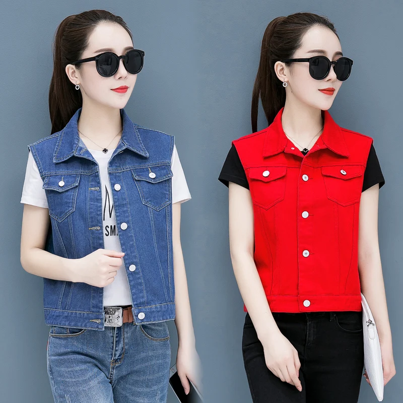 Most effective  Denim Jeans Jacket Summer Autumn Sleeveless Casual Short Jackets Chaqueta Mujer Casaco Jaqueta Femi