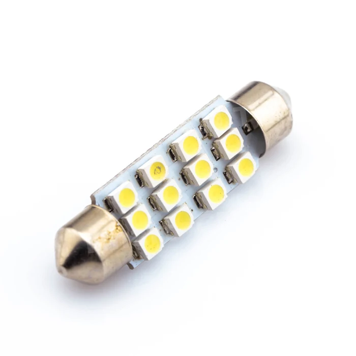 Горячая Распродажа Белый 12smd 31 мм 36 мм/39 мм/41 мм купол с фестонами 12 SMD СВЕТОДИОДНЫЙ 1210/3528 лампочка для салона автомобиля Светодиодная лампа 12 Светодиодный