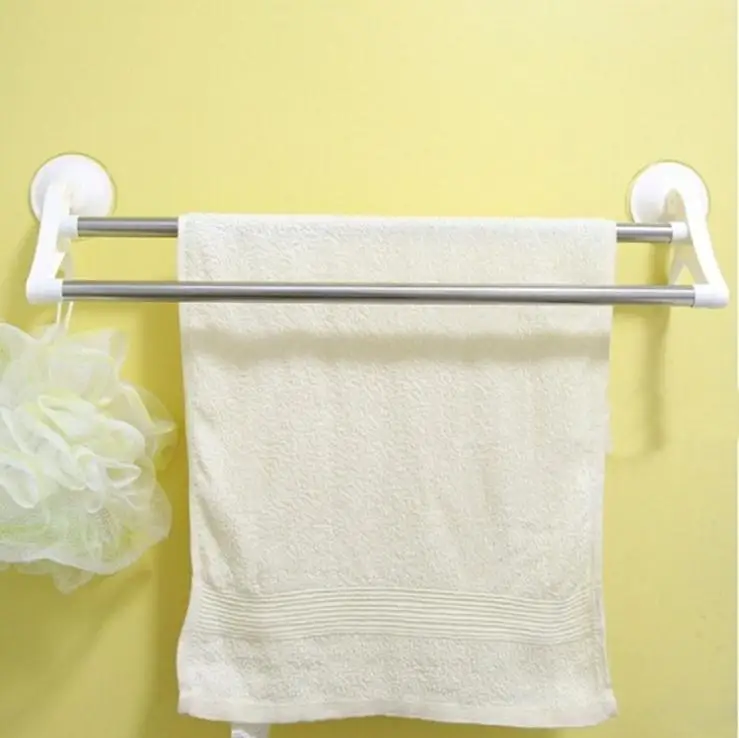 New White Bath Towel Holder with Sucker 51*11cm Bathroom Towel Holder