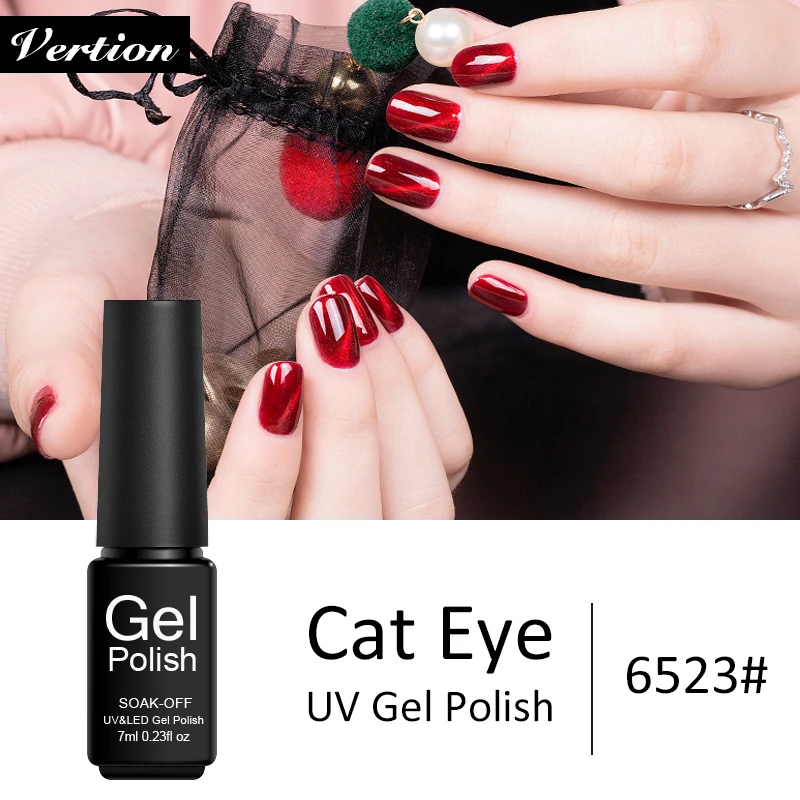 Verntion 3D Red Cat Eyes UV Gel Nail Polish LED Led Lamp Gel Varnish