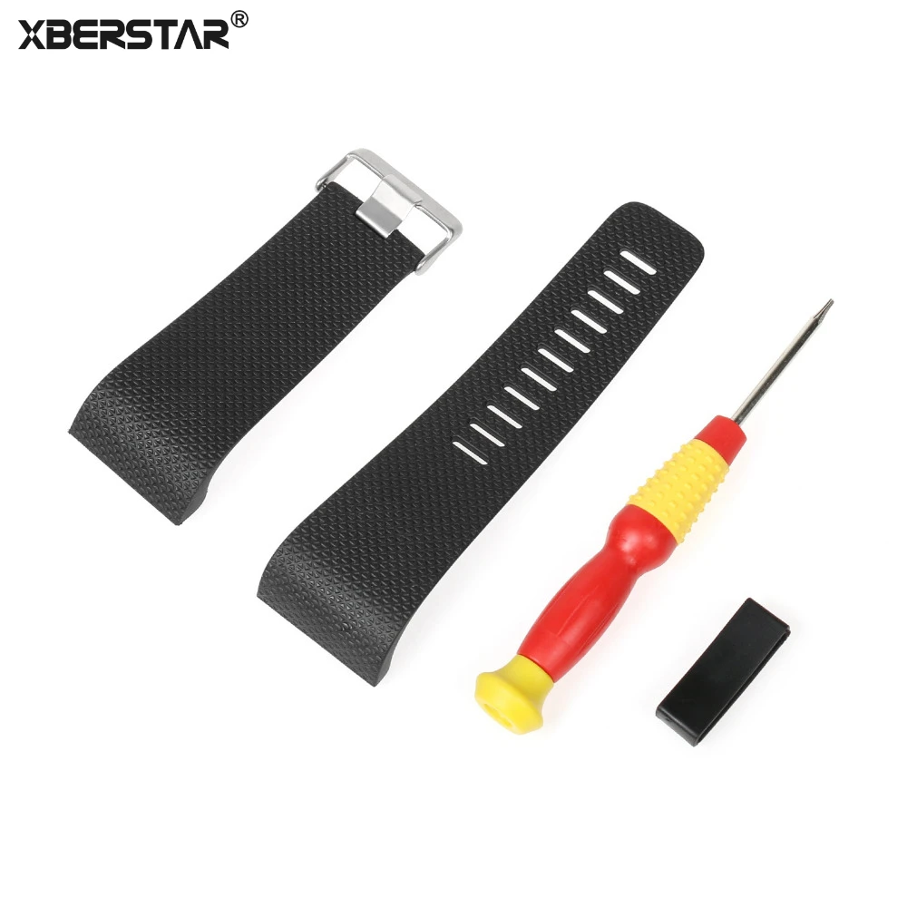 

XBERSTAR Watchband Strap for Fitbit Surge Activity Tracker Smart Watch Replacement TPU with Tools Metal Buckle