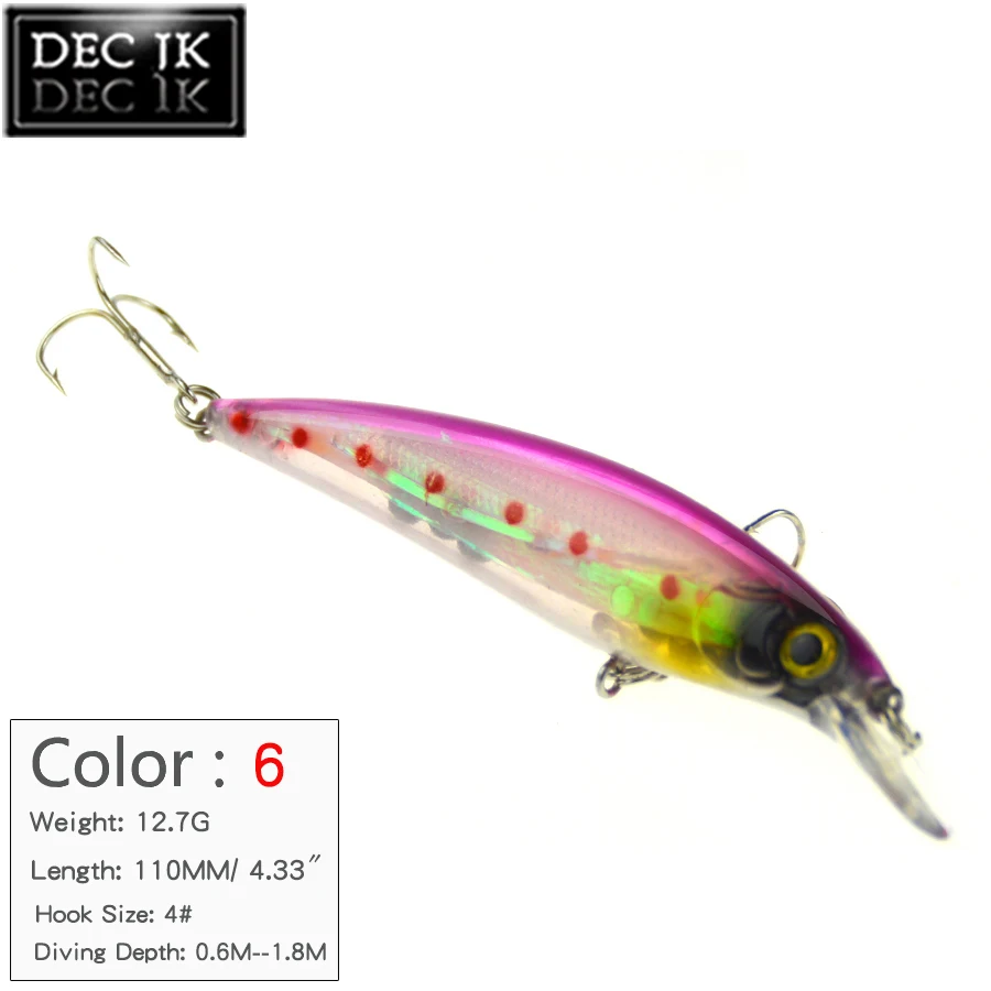 1PCS Suit For Fishing Lure Crankbaits Topwater Swimbait Wobbler Gor Trolling Peche Hook Laser Bait Artificial Lures Saltwater (6) 
