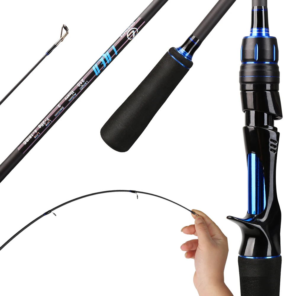 2.1m fast Casting bass Fishing Rod Lightweight 5 25g 2 Section Portable