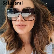 Винтажные Квадратные Солнцезащитные очки больших размеров для женщин и мужчин, роскошные брендовые черные коричневые солнцезащитные очки с большой оправой, женские солнцезащитные очки