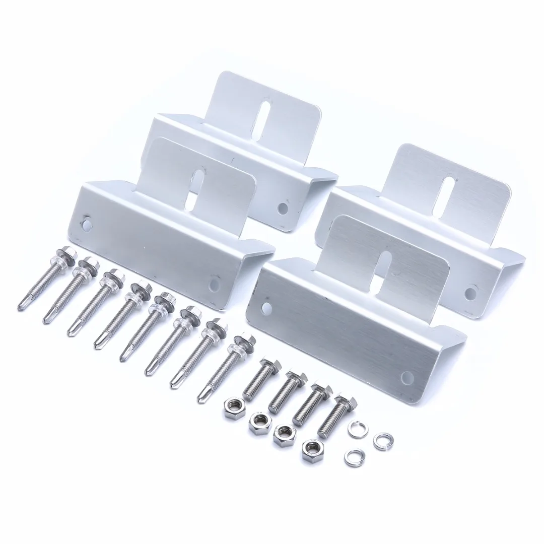 Practical 4pcs/lot Aluminum Z-Shape Solar Panel Brackets Kits For Caravan Roof Solar Panel Brackets Fittings Parts Mayitr