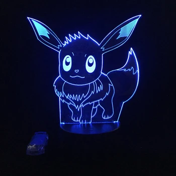 

Game Eevee 3D Lamp Kawaii Kid Toy Cartoon Figure USB LED Night Light Illusion Lighting Christmas Gift Table Home Deocr