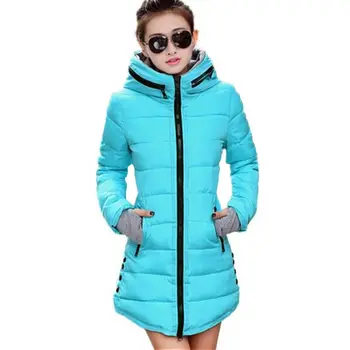 

Women cotton-padded jacket 2017 winter medium-long cotton plus size jacket female slim ladies jackets and coats CE254