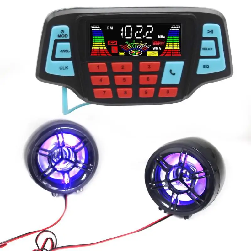 VODOOL мотоцикл MP3 колонки мотор Руль аудио система USB TF Bluetooth FM радио встроенный