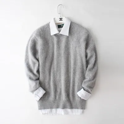 

2019 New real mink cashmere sweater men 100% Mink cashmere sweater pullovers men's coat free shipping Wholesale price ZS275