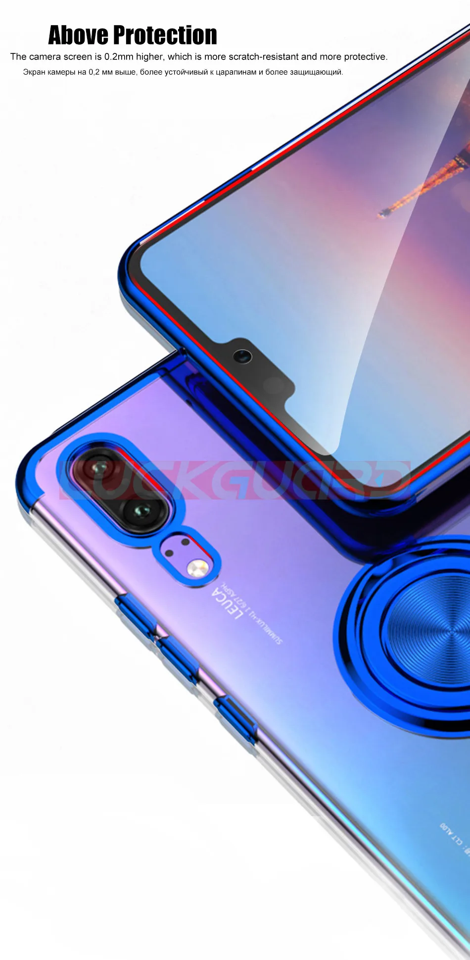 Силиконовый чехол для huawei P30 P20 Pro mate 30 20 10 Lite Honor V10 V20 Nova 5 5i, мягкий чехол с магнитным кольцом, прозрачная задняя крышка из ТПУ