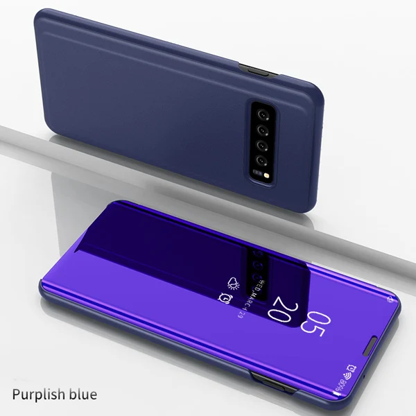 Умный зеркальный флип-чехол для samsung Galaxy S10 5G S10E S10 Lite S9 S8 плюс S7 S6 Edge Note 10 Pro 9 8 M10 M20 M30 On5 On7 крышка - Цвет: Purple