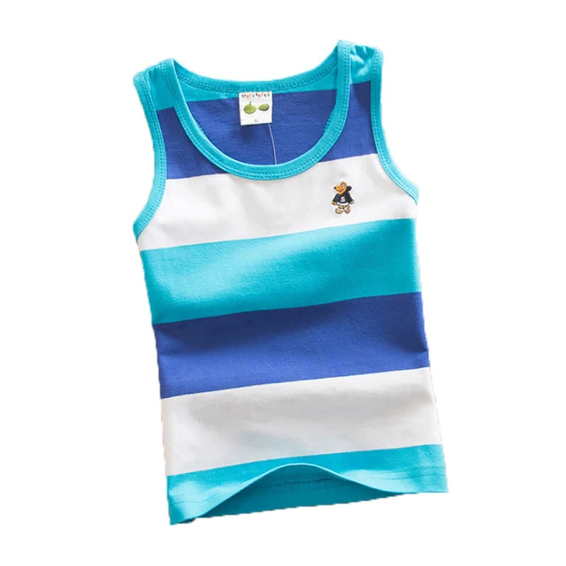 Children undershirts baby tops striped vest cotton clothes for boys