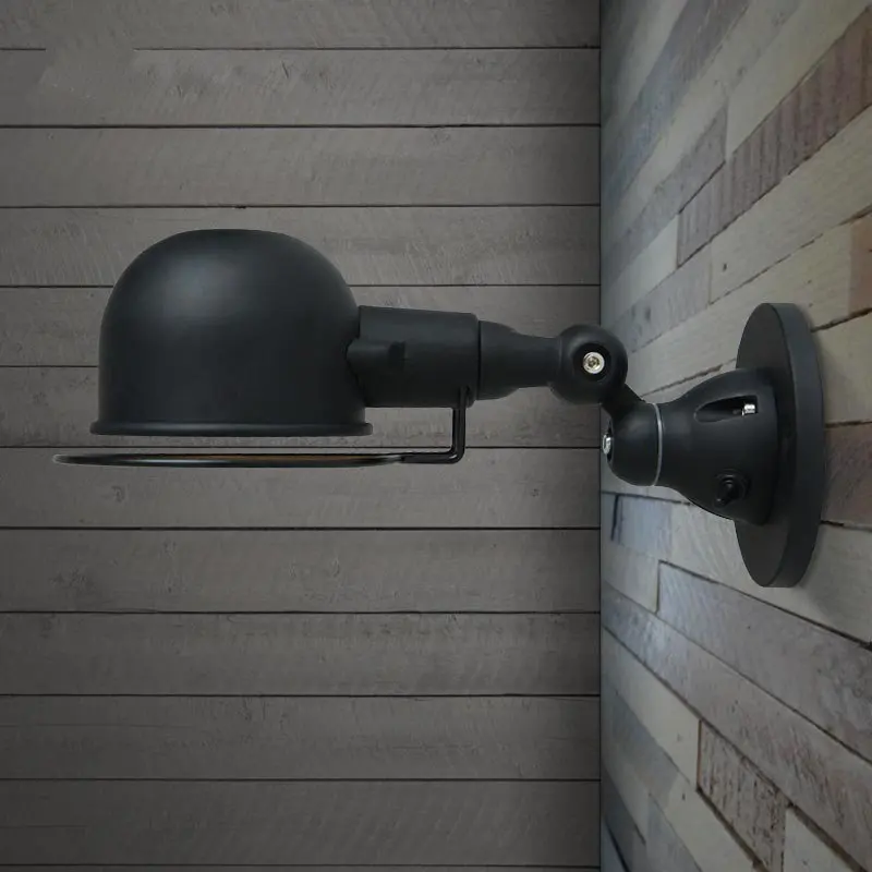 

American painted metal mechanical wall lamp retro wrought iron bedroom bedside wall light adjustable mechanical arm sconce lamp