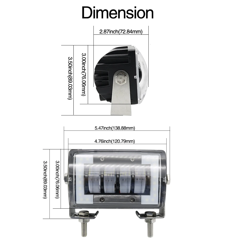 Светодио дный светодиодные панели 5 дюймов 24 Вт Off Road Work Light Bar с белым DRL 12 в 24 В вождения Противотуманные фары для джип Лодка Грузовик Off Road 4WD