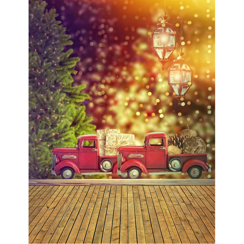 Bokeh Polka Dots Christmas Background Wood Floor Printed Lanterns Green Pine Tree Red Cars Presents Kids Photo Studio Backdrops Bokeh Polka Dots Christmas Background Wood Floor Printed Lanterns Green Pine Tree Red Cars Presents Kids Photo Studio Backdrops