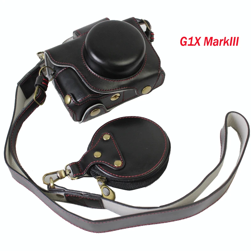 

PU Leather Case camera Bag cover For Canon PowerShot G1 X Mark III G1X Mark3 G1XIII G1X3 With Bottom Battery Opening