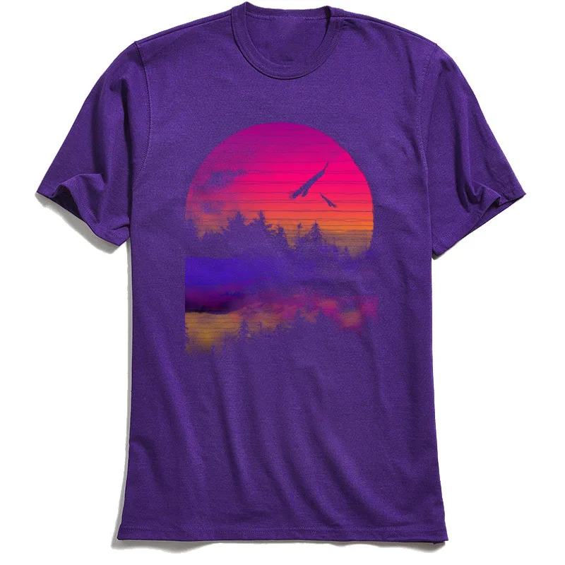 The Dawn Round Neck Tshirts Autumn Tops T Shirt Short Sleeve Rife Pure Cotton Fashionable T Shirt Gift Mens Drop Shipping The Dawn purple