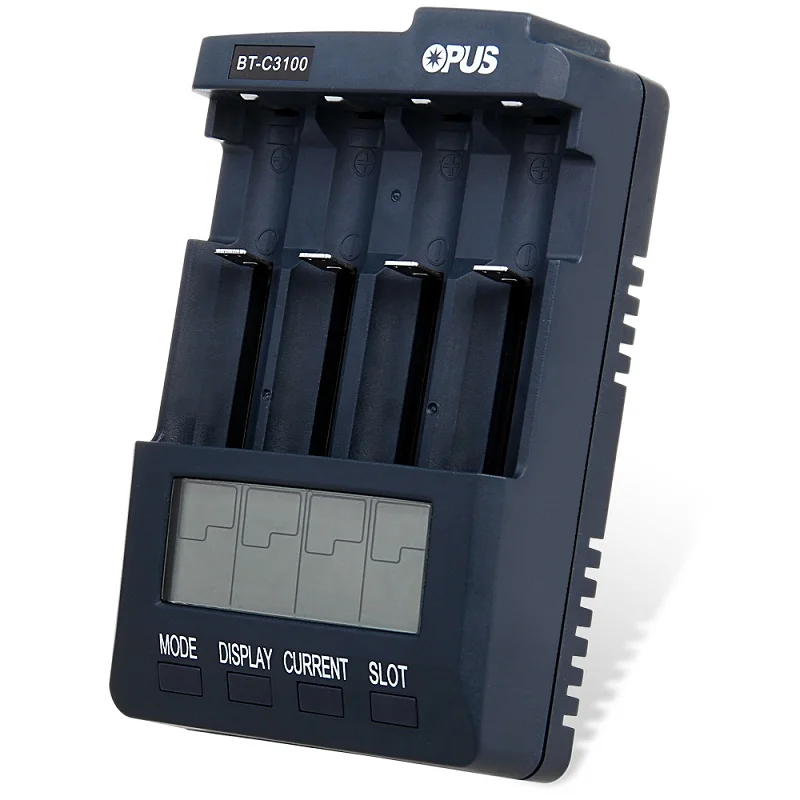 Original Opus BT- C3100 V2.2 Smart Digital Intelligent 4 LCD Slots Universal Battery Charger For Rechargeable Battery EU/US Plug