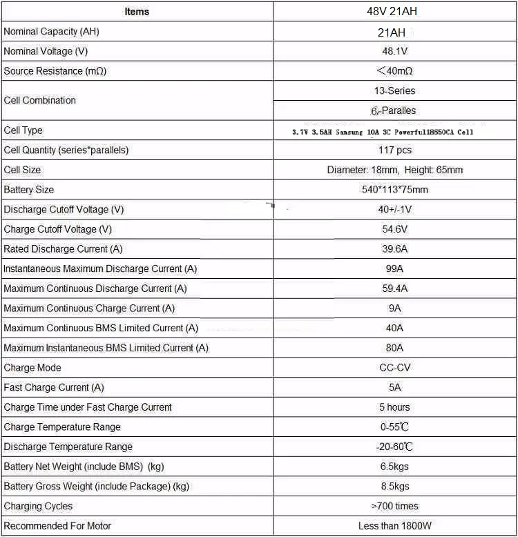 Excellent E-bike Batteries 48V 21AH Li-ion Lithium Seat Tube Style Slim Aluminium Case Battery With Free Electric bicycle BMS+5A Charger 0