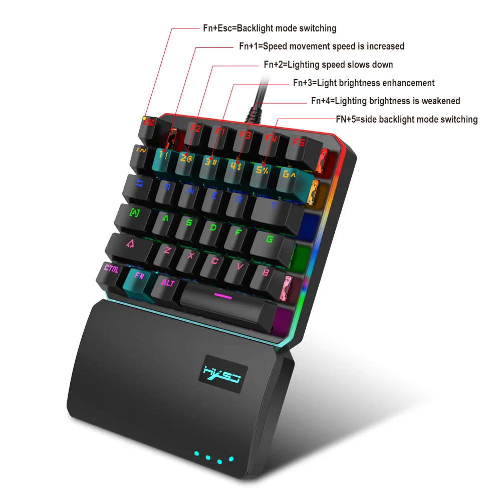 HXSJ Новая Механическая клавиатура RGB с маркировкой 35 клавиш несколько режимов