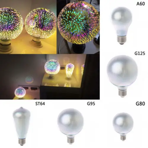 3D фейерверк E27 G80/G95/G125 светодиодный Ретро Винтаж Edison Фея лампа