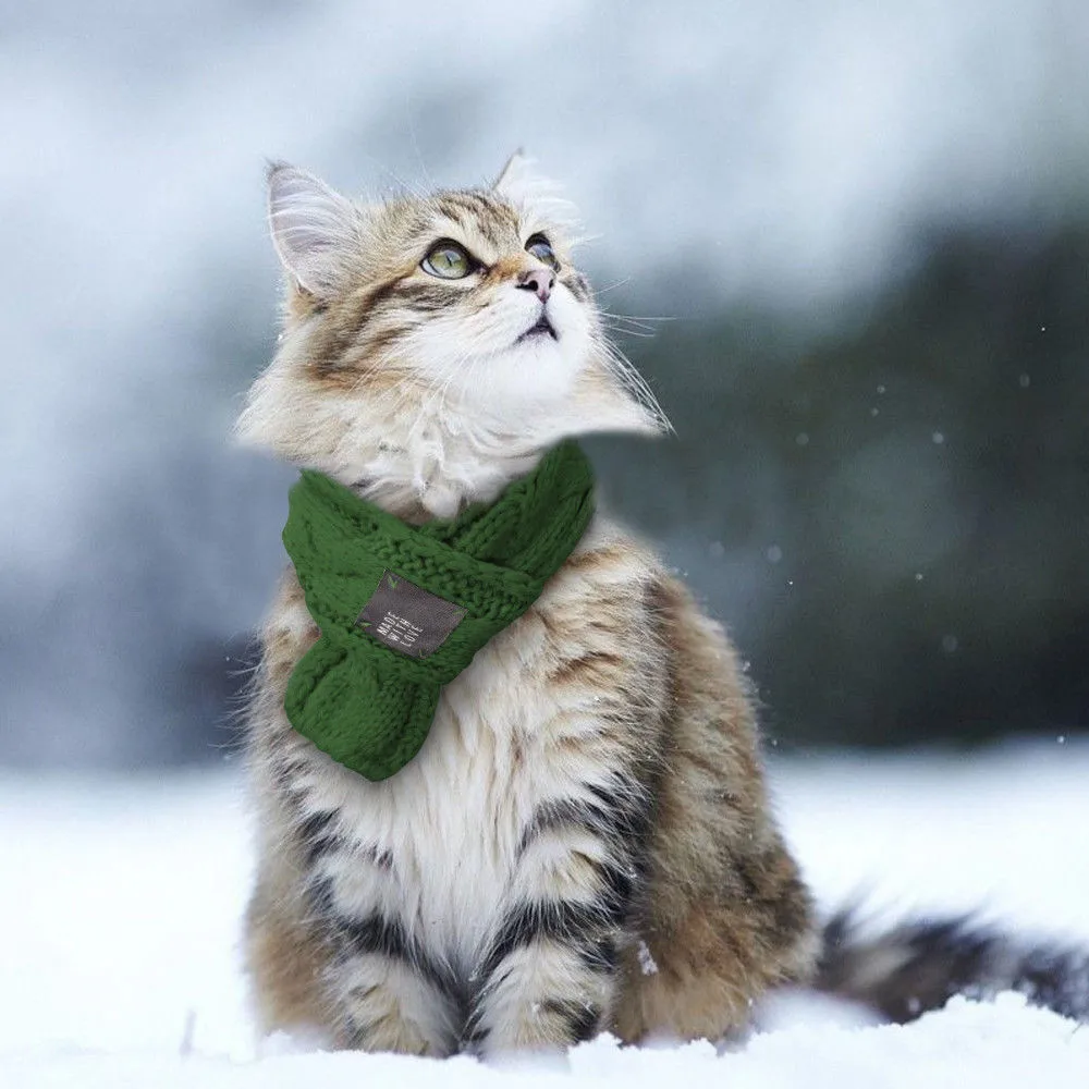 

Cute Winter Pet Costume Cat Knit Scarf Collar Towel Bandage Cats Neck Warm For Your Pets Gift Mascotas Perros Accesor