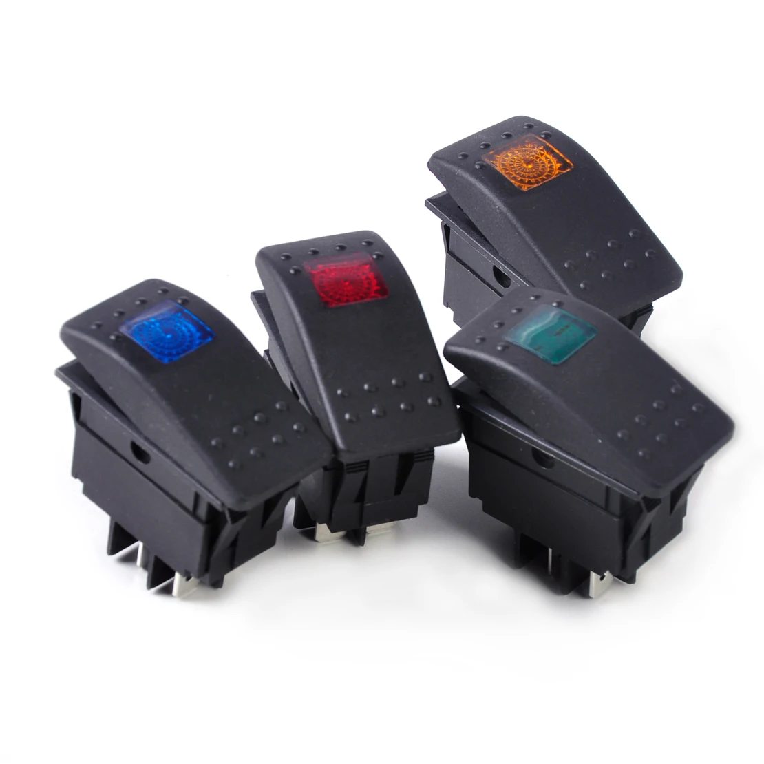 DWCX 3Pcs 4Pin Universal 12V Waterproof Rocker Toggle Switch ON/OFF