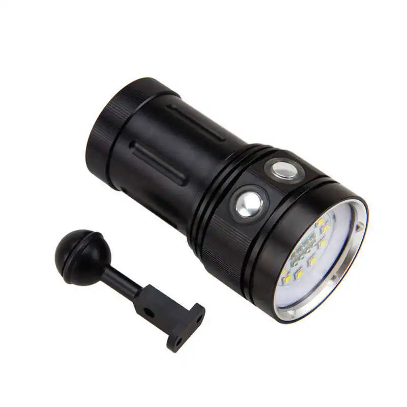 10x XM-L2+4x R+4x B 12000LM LED Photography Video Scuba Diving Flashlight Torch powerful led flashlight waterproof #4S6 (1)