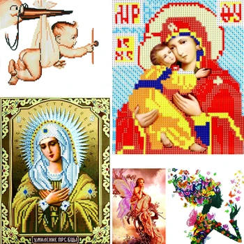 

Dinamond Painting 5D diamond embroidery for Decoration Religious Series Round drill Floral Diamond Mosaic Wall Decor