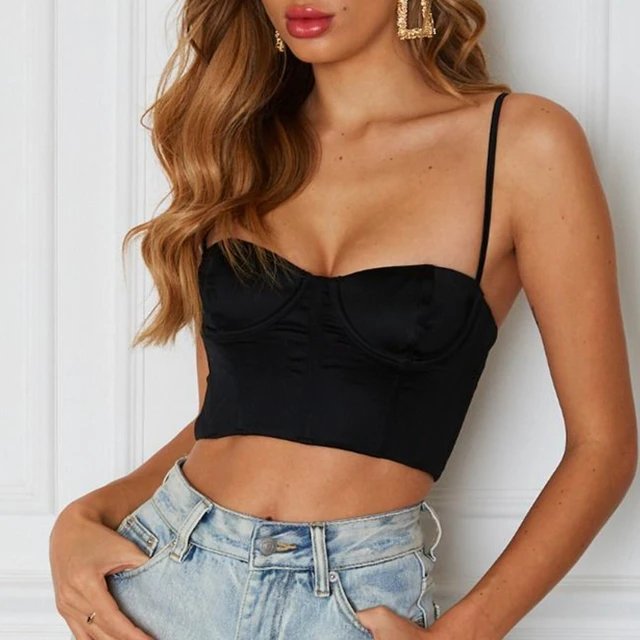 Satin Corsets Sexy Crop Top Women Strapless Bralette Summer Woman Clothes  Sleeveless Off Shoulder Tube Tops Bustier Club Outfits - AliExpress