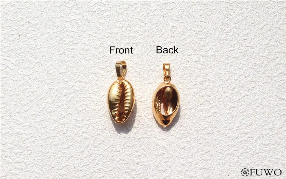24k Gold Dipped Real Natural Cowrie Shell Pendant 8