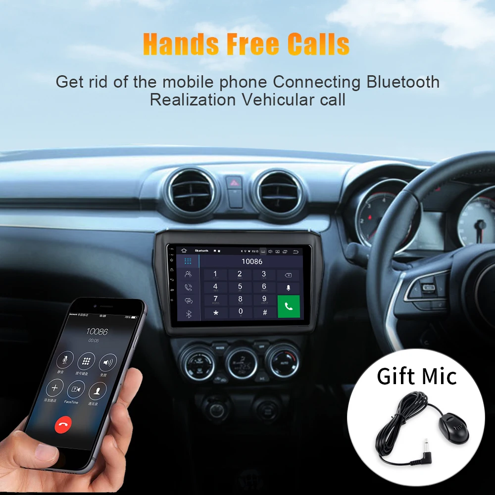 Excellent Android 9.0 TDA7850 Car Stereo for Suzuki Swift 2005 2006 2007 2008 2009 2010 Autoradio Bluetooth GPS Navigator 10.2" IPS 4
