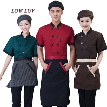 

2017new Summer Short-sleeved Chef service Hotel working wear Restaurant work clothes Tooling uniform Chef Jackets