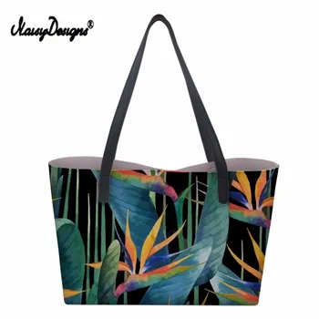 

Dropshipping Luxury Tropical Paradise Bird Floral Totes Bag Beach Women Large Capacity Ladies Shoulder Handbags Girls 2019 Bolsa