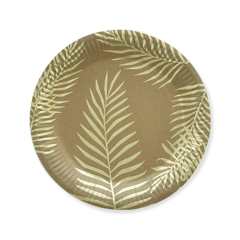 8pcs party supplies decor disposable Palm leaf Kraft brown paper
