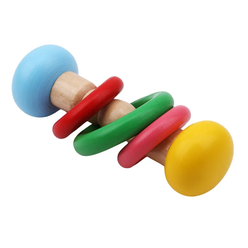 Деревянные детские игрушки-погремушки детская кровать ручная погремушка игрушка деревянный колокольчик развивающий инструмент малышей