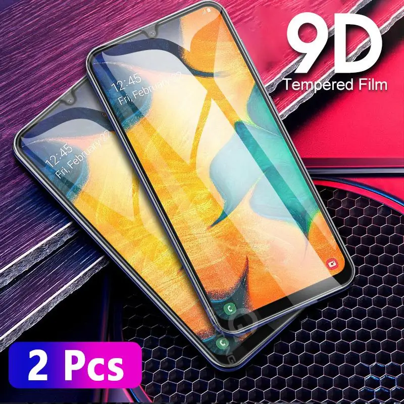 2 Pieces For Samsung Galaxy A50 Screen Protector Temepered Glass For Samsung A20 A30 A40 A70 M10 Full Cover Screen Glass