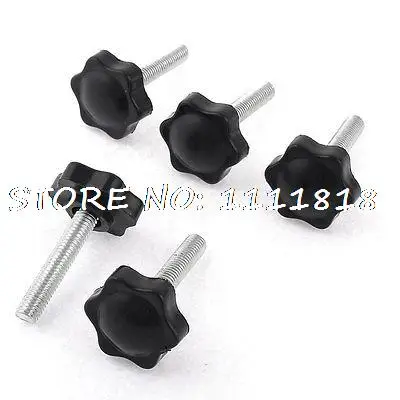 55mm Height 8mm Thread Dia Pentangle Clamping Knob Grip Handle x 5 | Обустройство дома