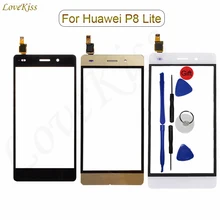 " P8Lite спереди Панель для Huawei P8 Lite ALE-L04 L21 TL00 L23 CL00 Сенсорный экран сенсорный ЖК-дисплей дигитайзер Стекло Замена