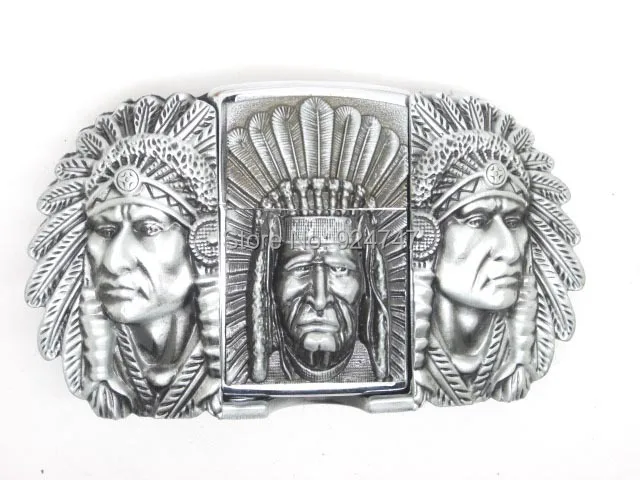 

Native American Indian Chief Western Lighter Belt Buckle