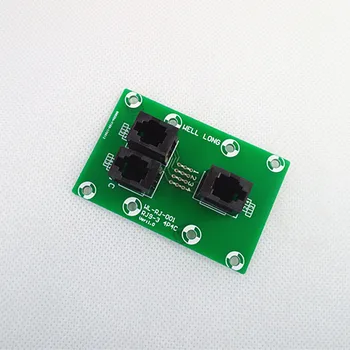 

RJ9 4P4C Right Angle Jack 3-Way Buss Breakout Board, Terminal Block, Connector.