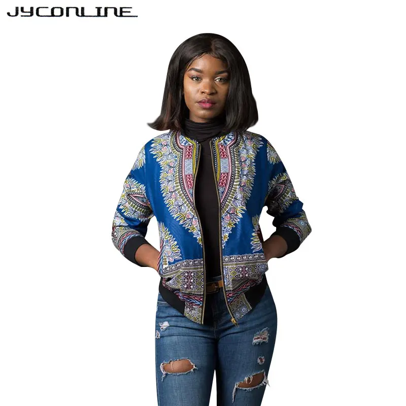 JYConline Африканский принт курточка бомбер пальто для будущих мам для женщин Куртка dashiki Женская Осенняя верхняя одежда Винтаж с длинным рукаво